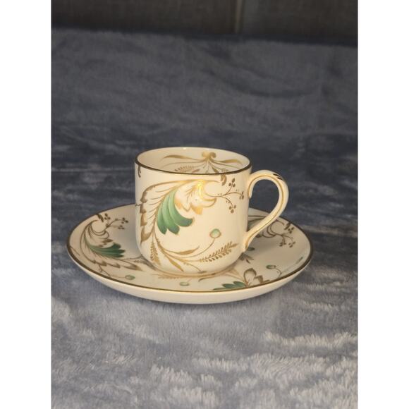 Copelands Grosvenor China Other - Copelands Grosvenor China Demitasse Cup and Saucer "Emerald" Vintage 1956